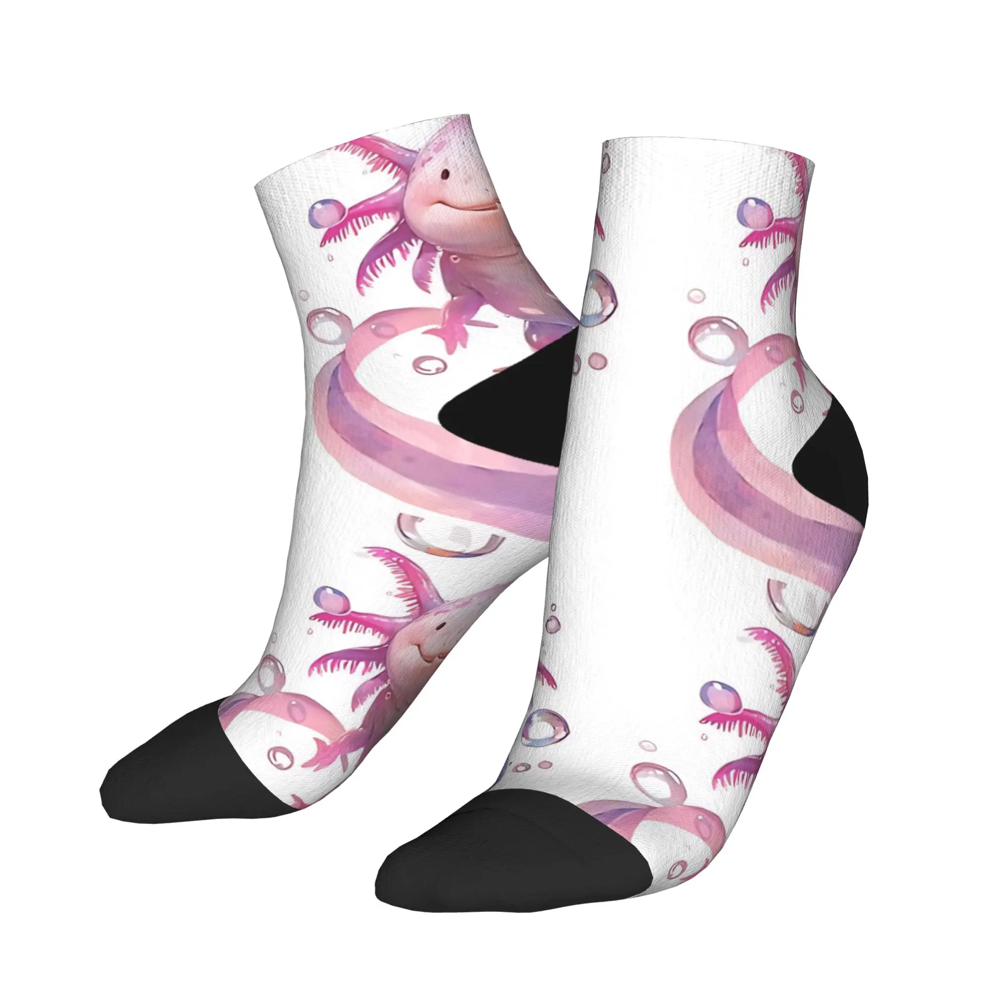 

Милые носки Happy Axolotl, весенние носки до щиколотки, женские и мужские мягкие носки в стиле ретро, нескользящие носки для скалолазания на заказ