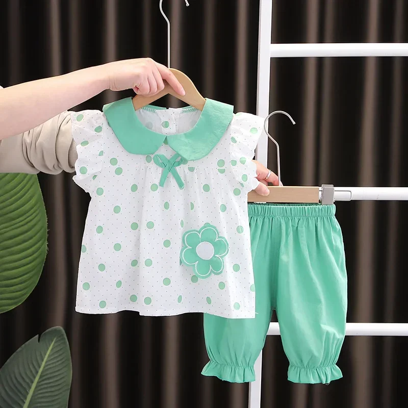 

New Summer Baby Girl Clothes Suit Children Cute T-Shirt Shorts 2Pcs/Set Infant Clothing Toddler Casual Costume Kids Tracksuits