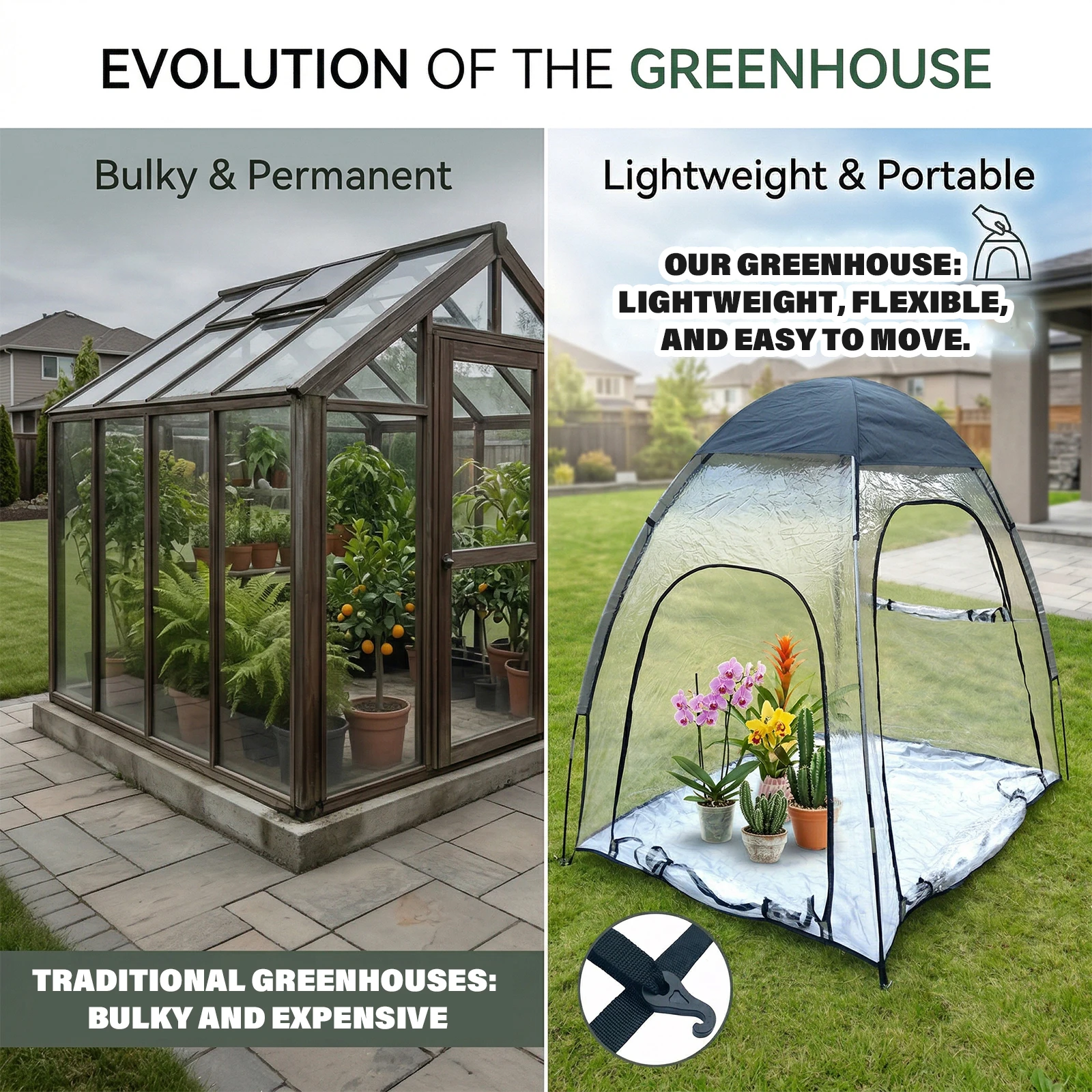 

Portable Winter Plant Frost Protection Cover Transparent Easy Maintenance Outdoor Movable Garden Care for Plant Cultivation