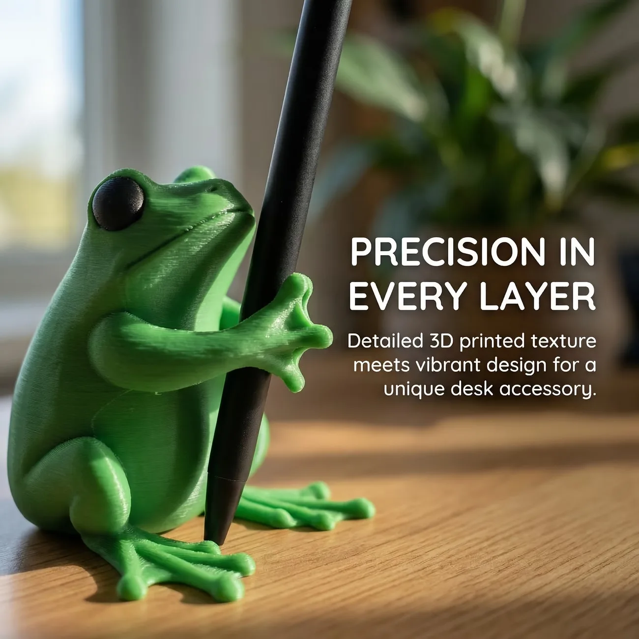 Adorable 3D Green Frog Pen Holder Multi-Functional Pen Stand Creative Stationery Storage Desktop Decor Frog Lovers Gift