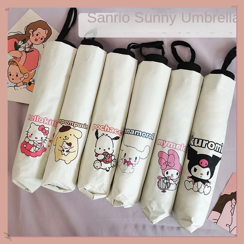 Hellokitty-paraguas antiultravioleta para mujer, sombrilla de estilo bosque Ins, Simple, versión coreana, Sanrio, el mejor regalo