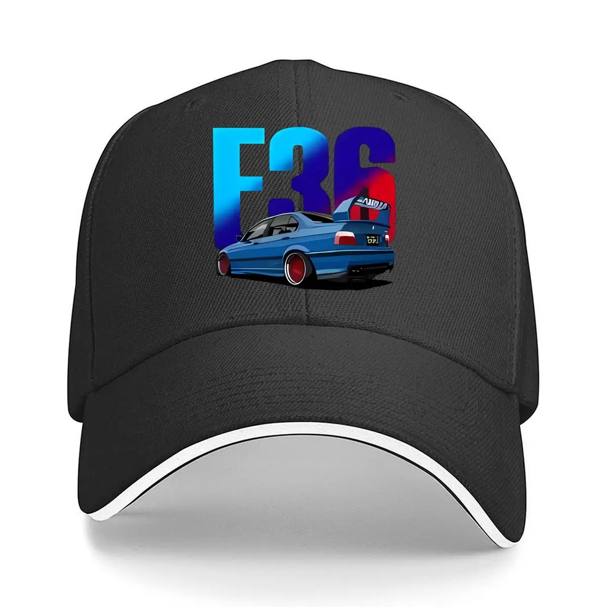 E36 Blue Drift Car Graphic Sandwich Baseball Cap Outdoor