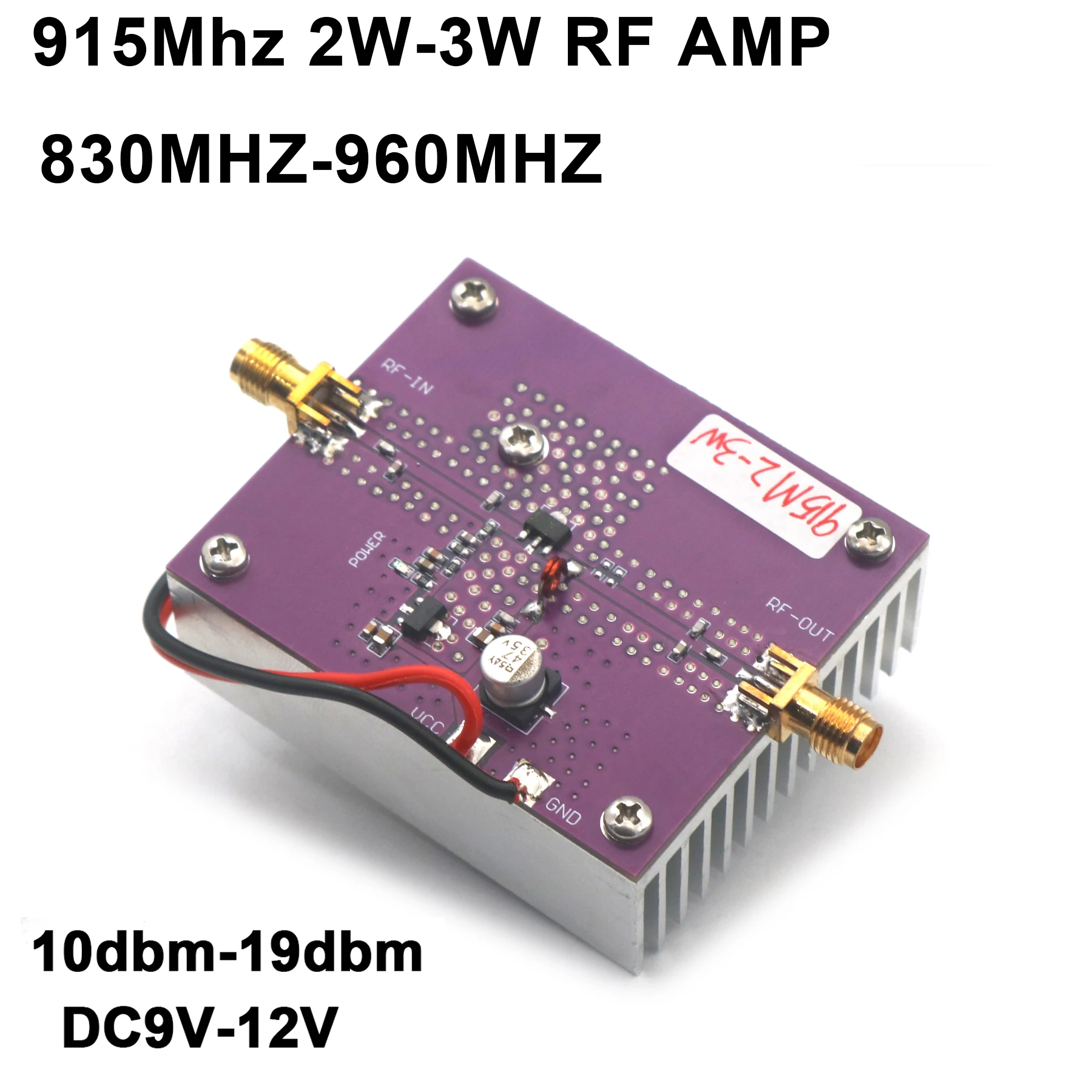 830MHZ-960MHZ  915Mhz 2W 3W RF POWER Amplifier FOR 868Mhz 915M Radio Transmitter Drone GNSS Receiver LORA Helium Miner AMP