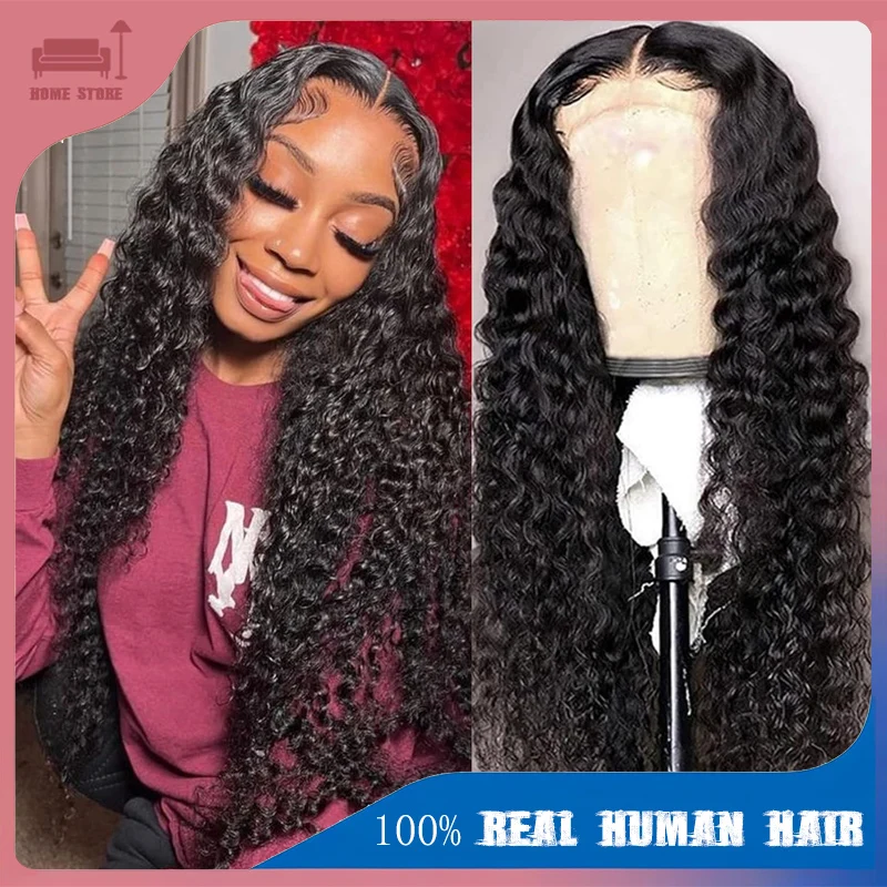 

Water Wave 4x4 Inch Lace Front Wigs Human Hair Easy To Wear Curly Wave Natural Hairline Malaysia Remy Human Hair Wigs for Women