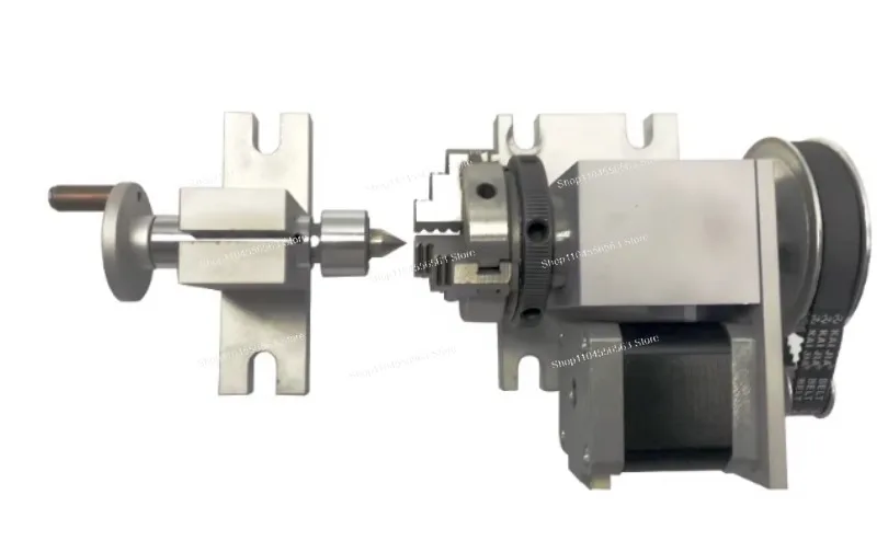 Stock Rotary Axis 4th Axis and Activity Tailstock 65MM 3 Jaw Chuck