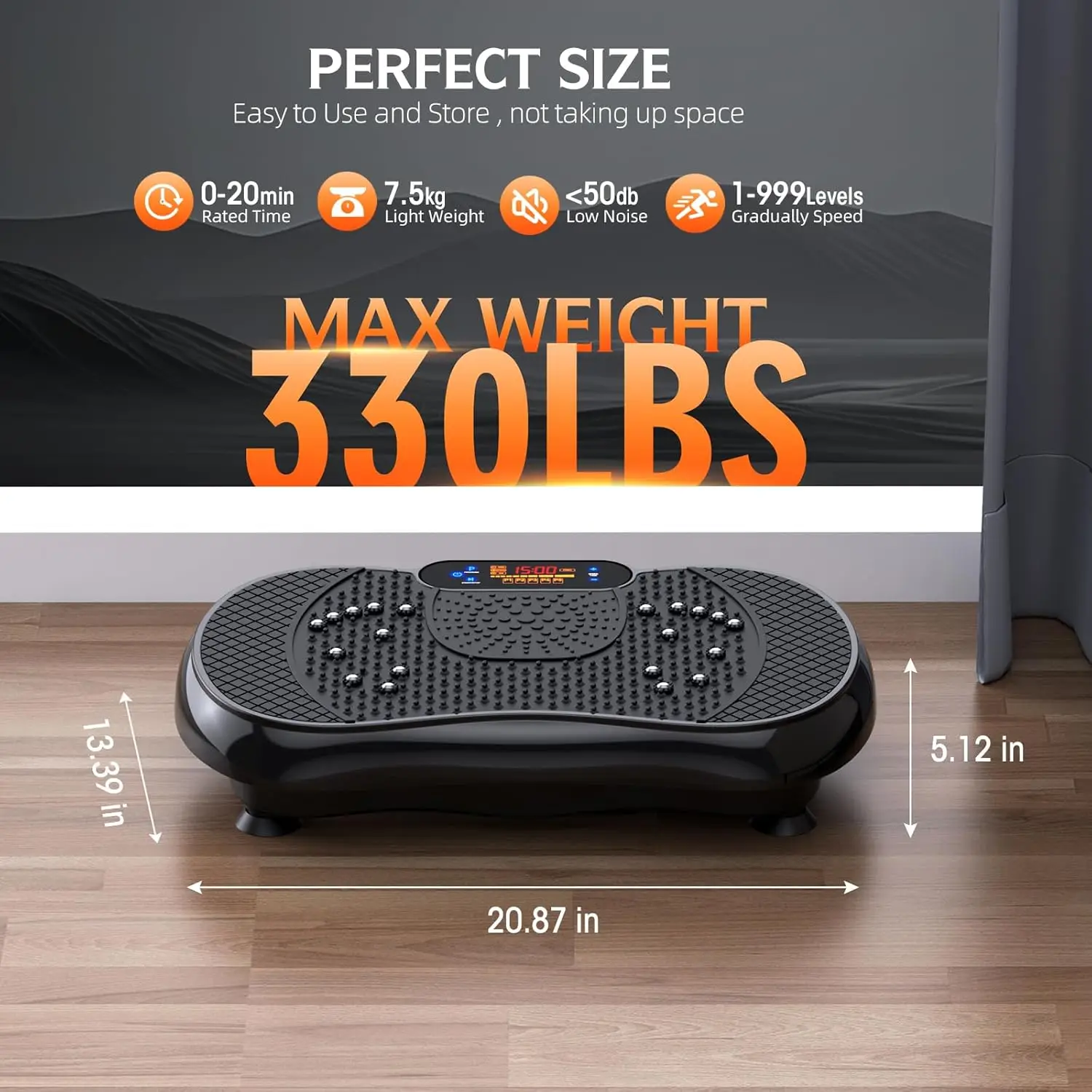 

330lbs Home Gym Fitness Platform Body Workout Vibration Plate Exercise Lymphatic Drainage Machine Vertical Tone Enhancing 1