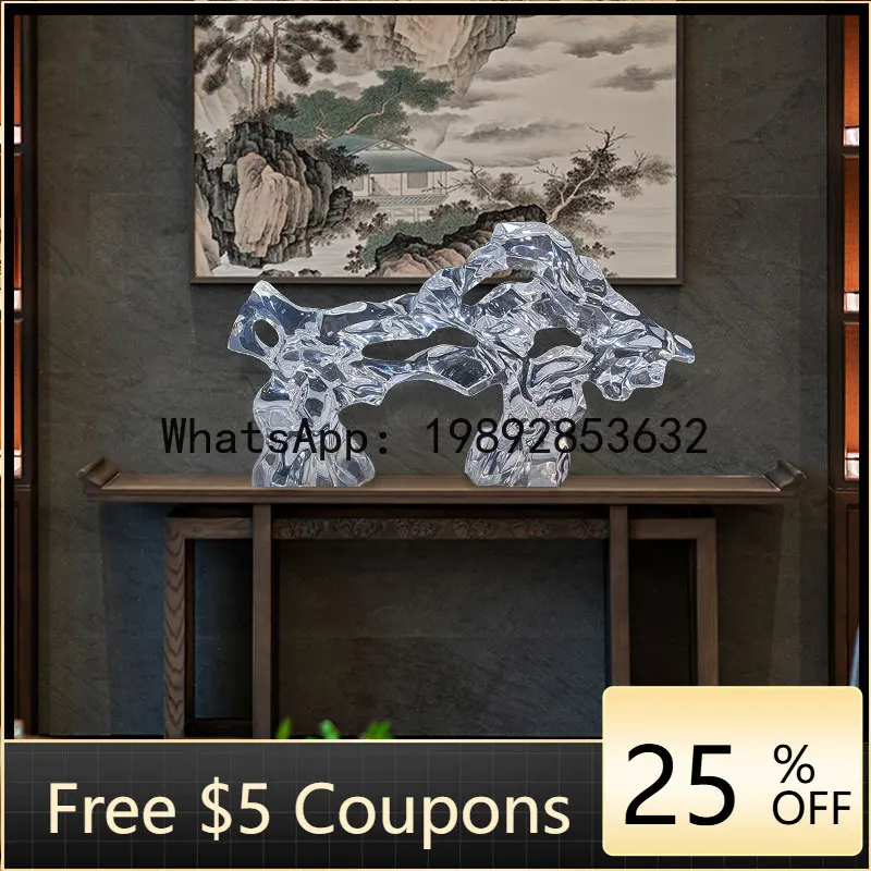 Z4  Hotel Living Room Club Transparent Abstract Sculpture Floor Ornament Home Entrance Taihu Stone Art Decoration Ornament