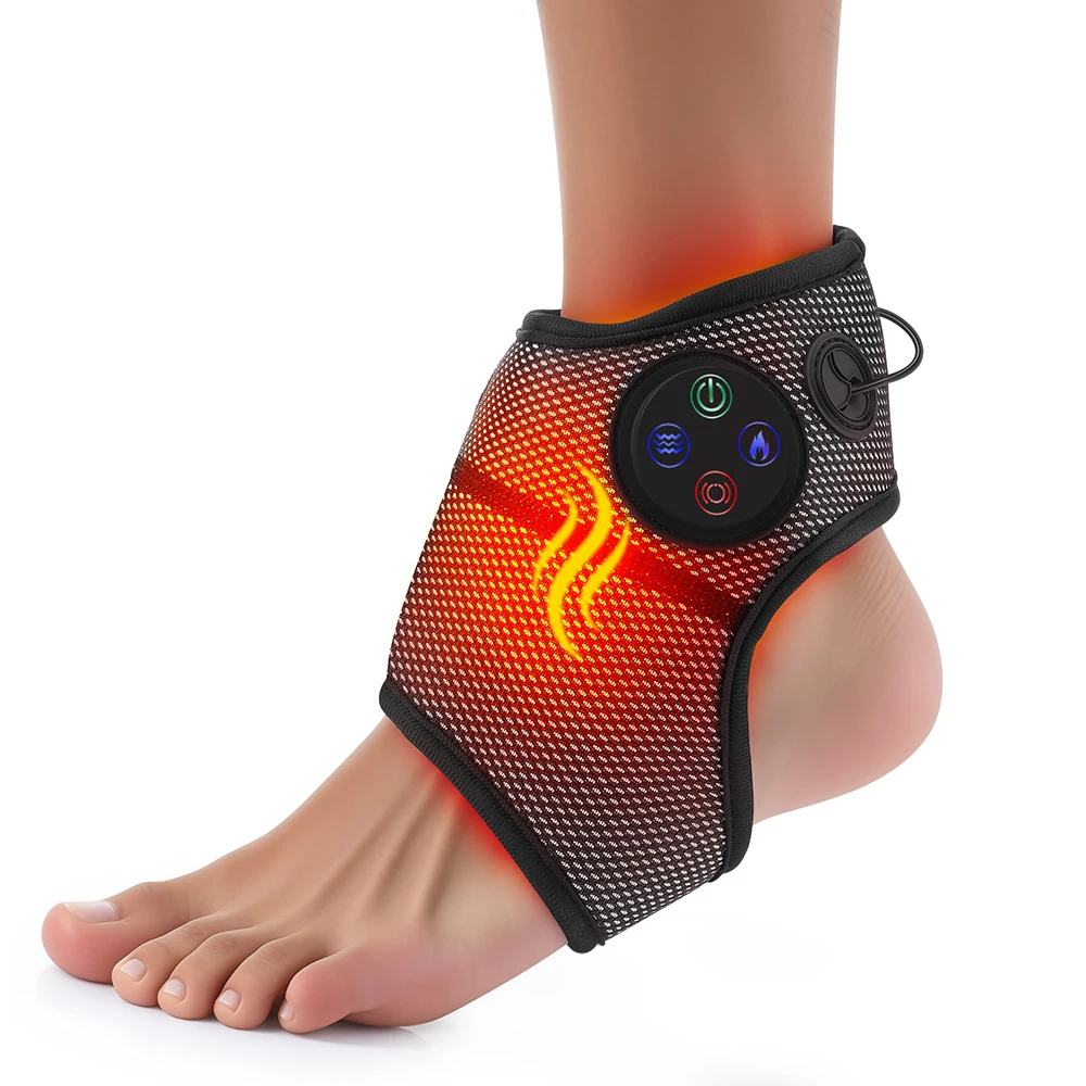 Electric Air Pressure Ankle Massager Foot Heating Vibration Massage Relaxation Brace Belt Plantar Joint Sprain Ankle Support