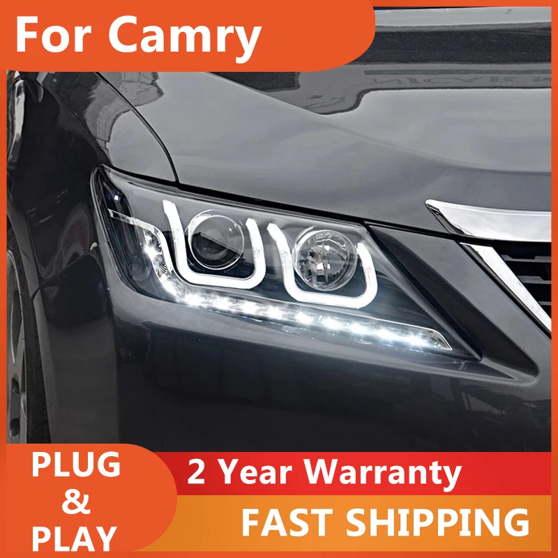 KOWELL Car Styling for Camry Headlights 2014 2015 2016 2017 New Camry V55 LED Headlight LED drl Lens Double Beam H7 HID Xenon