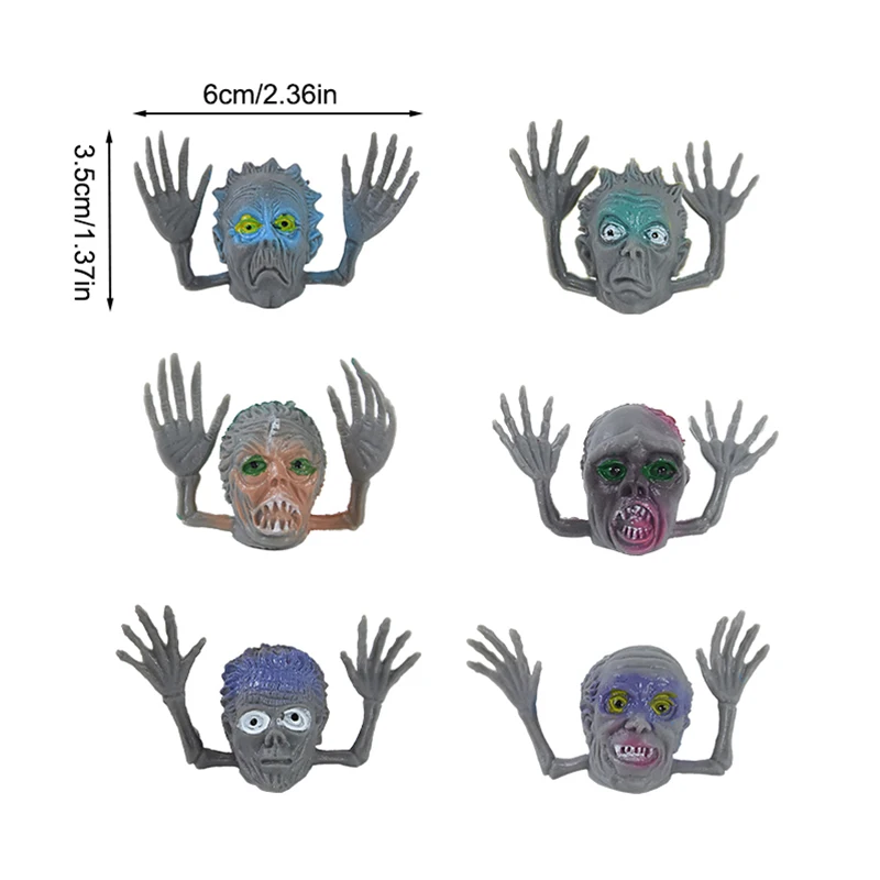 子供のためのミニモンスター指人形,ゴーストヘッド,ゾンビ,ストーリータイム,面白いおもちゃ,誕生日パーティー,ハロウィーン,クリスマスプレゼント,5個,10個