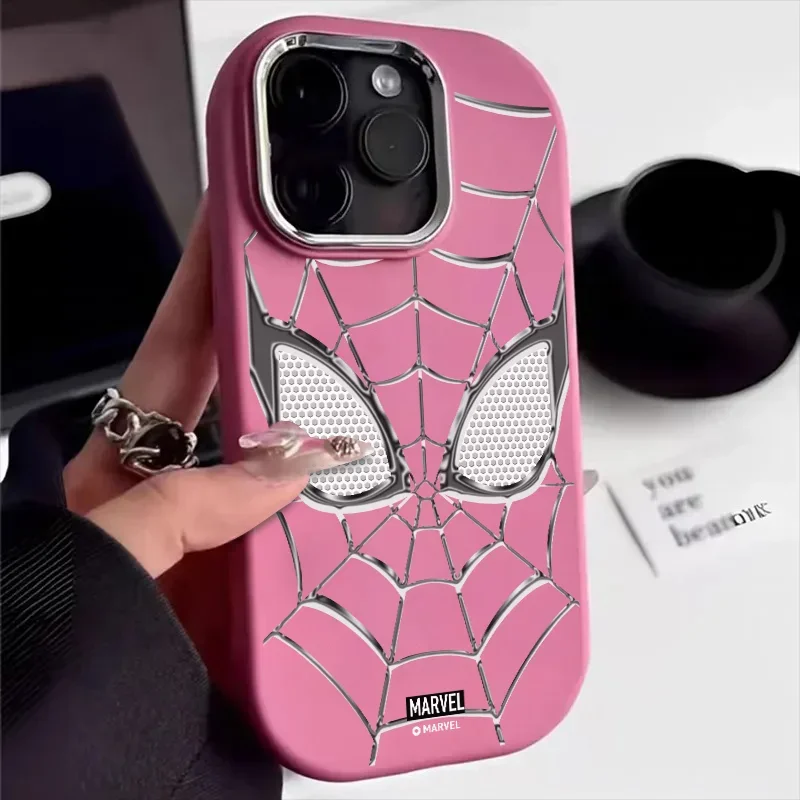 Marvel Spider Man Plain Multistep Phone Case for iPhone 15 Pro Max 14 13 12 11 Pro Max XR XS X 7 8 15 Plus SE2 Soft Cover Etui