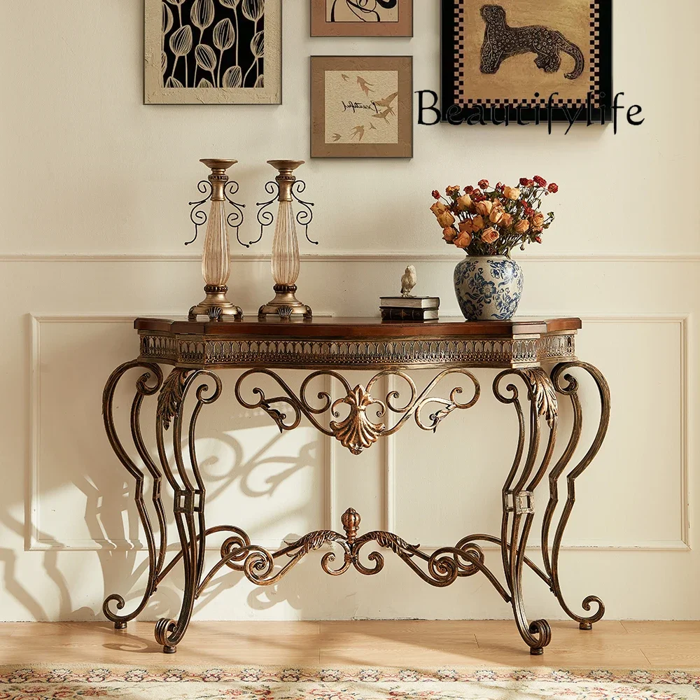 

American retro entrance table, foyer wrought iron American retro entrance table, foyer wrought iron