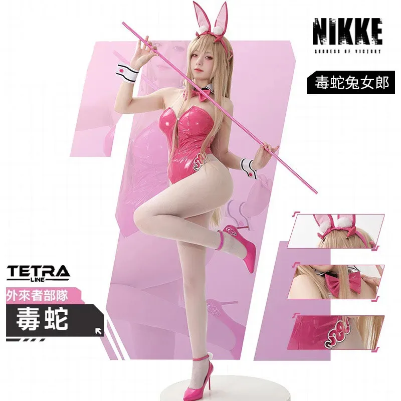 Game NIKKE The Goddess Of Victory Viper Bunny Girl Suit Lovely Cosplay Costume Halloween Role Play Party Props Outfit Wig Shoesa