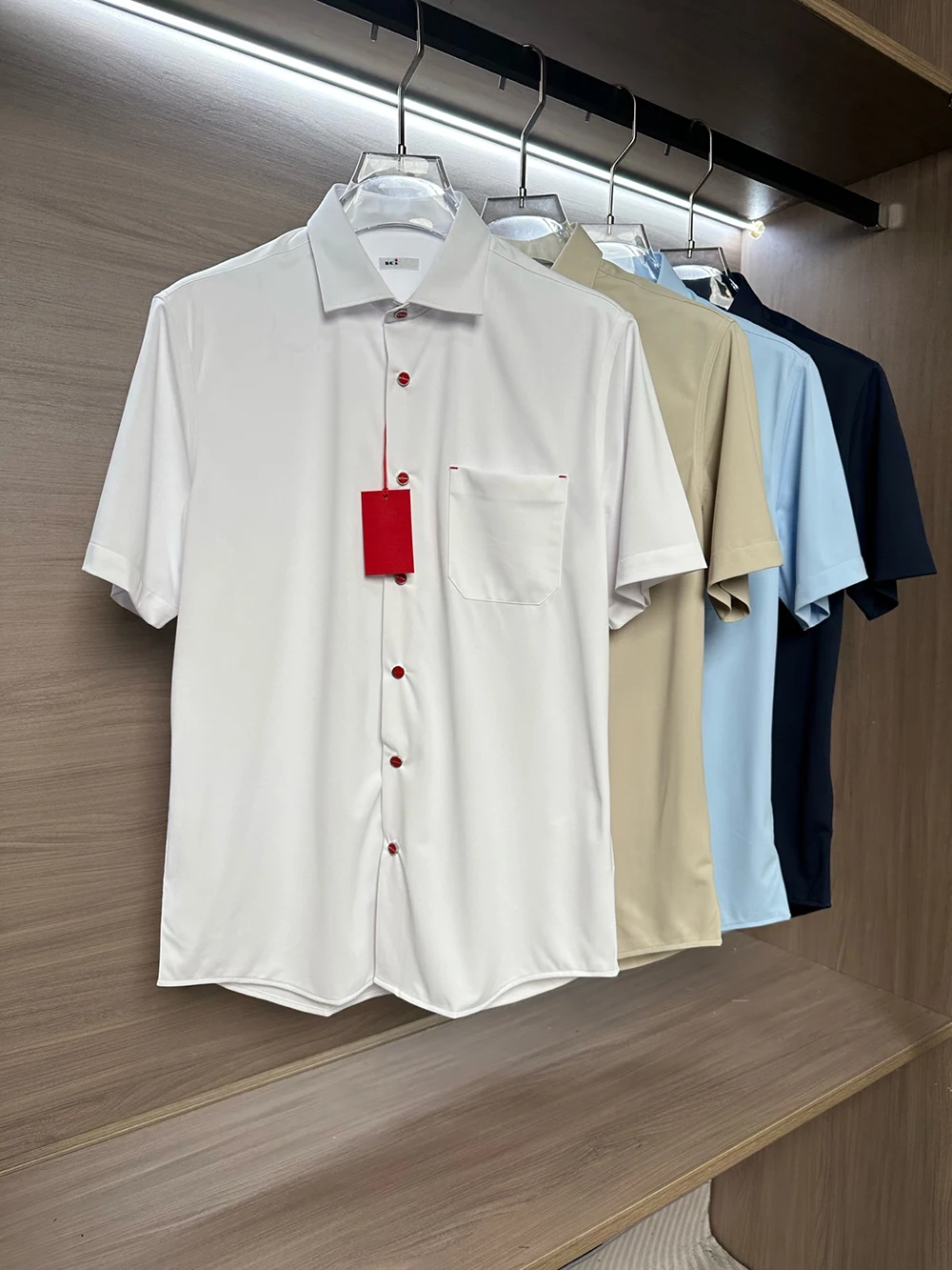 OECHSLI Shirt Cotton men 2026 New business casual embroidery comfortable short sleeves cotton straight high quality size S-XXL