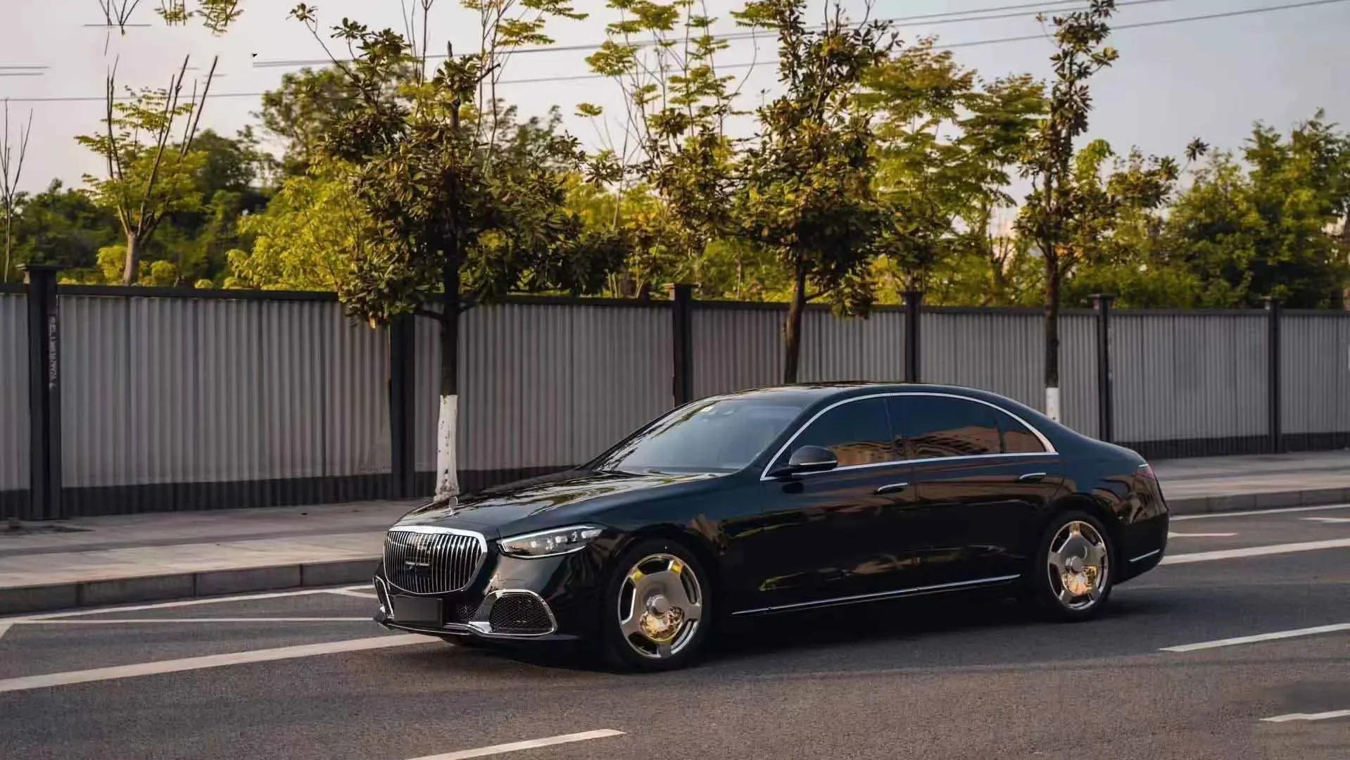 for HYD For the Mercedes W221 upgrade to the W223 exterior body kit bumper hood fenders headlights mirrors trunk cover