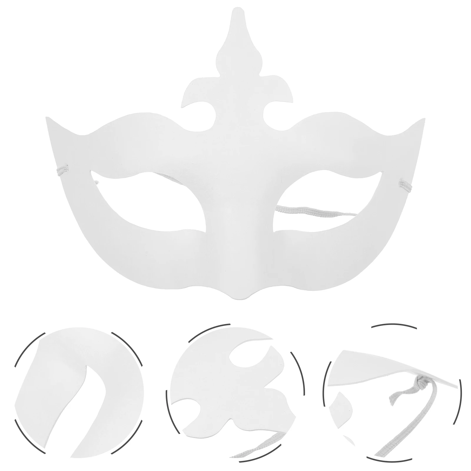 6 قطعة أقنعة ورقية بيضاء مرسومة باليد فارغة للحفلات التنكرية ملحقات تنكرية غير مطلية لتزيين الحفلات والنشاط المدرسي #4