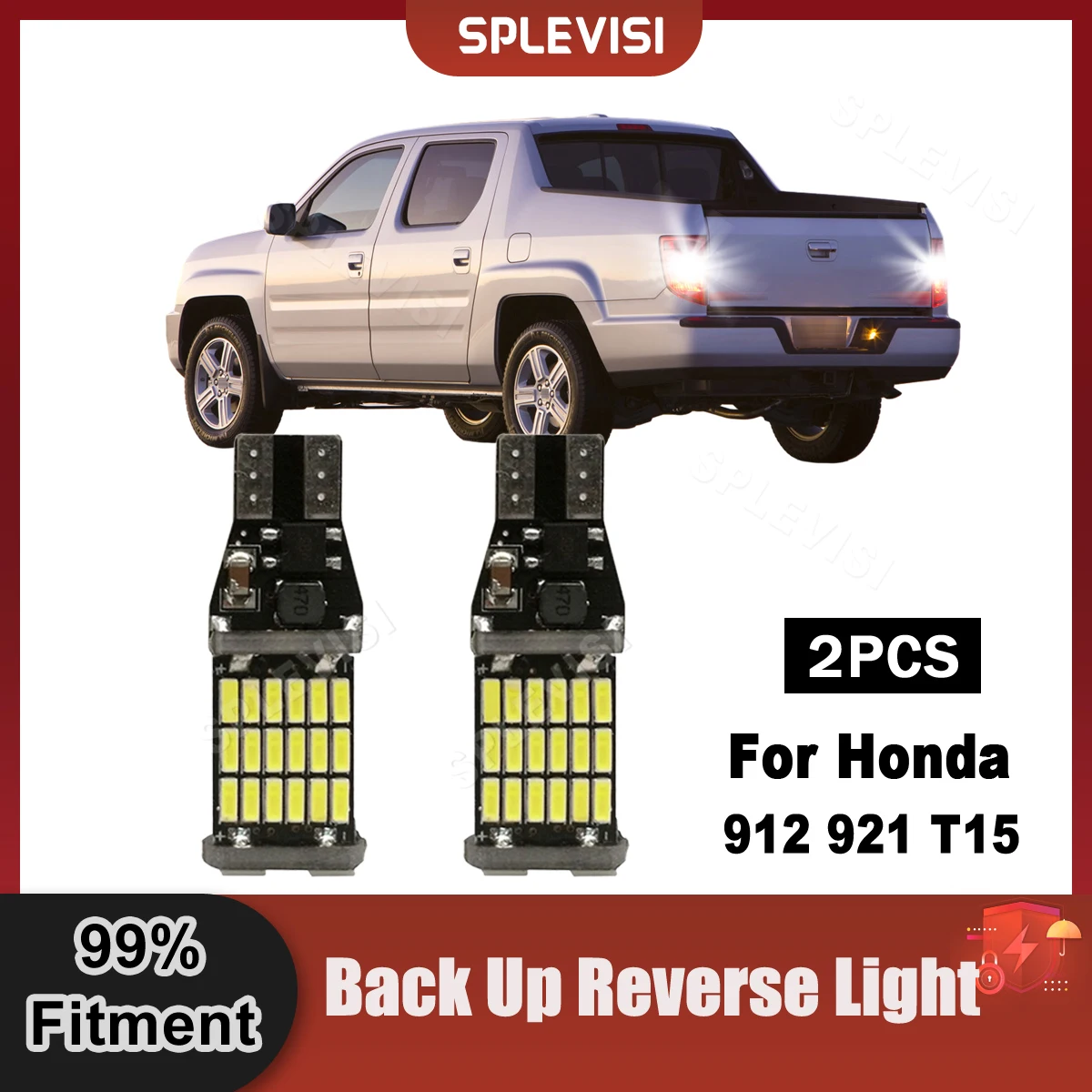 A Pair LED Reverse Back Up Light New Upgrade Design HID White For Honda Ridgeline 2006-2014 2007 2008 2009 2010 2011 2012 2013