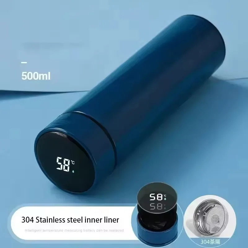 500ml LED Digital Temp Display Thermos Bottle, New Stainless Steel Vacuum Insulated Outdoor Coffee Cup Ideal Father's Day Gift