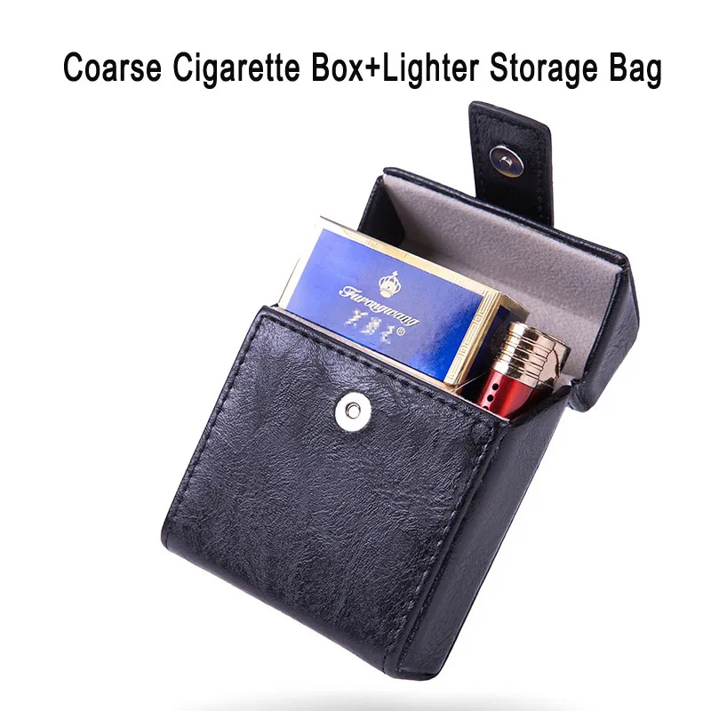 Tasche PU Leder Zigarette fall Feuerzeug Tasche Flip-Cover Für 8mm Zigarette Box Einfache Personalisierte Männer Rauch Werkzeuge Zubehör