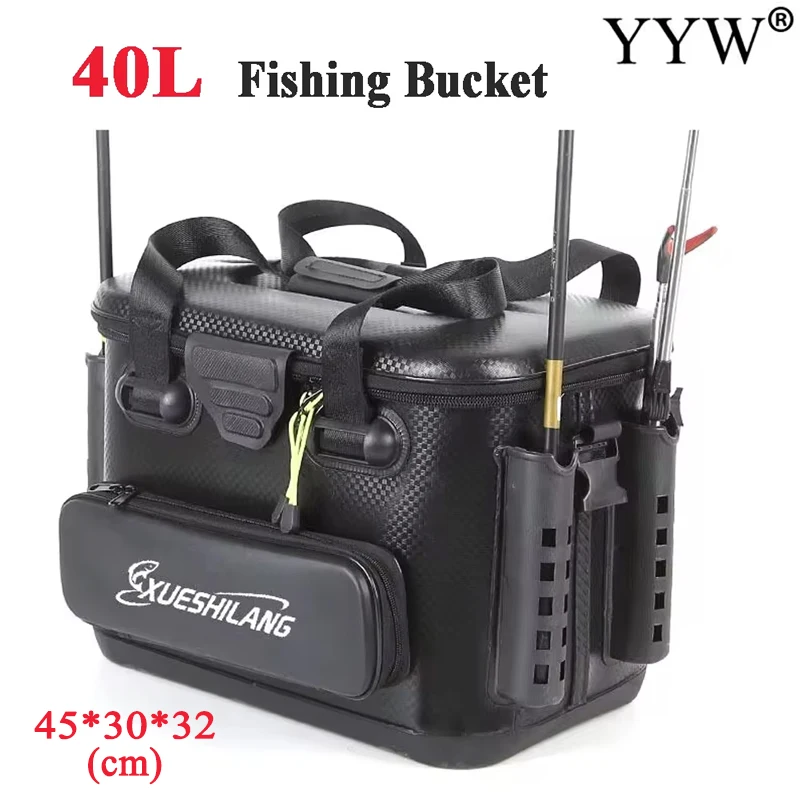 45*30*32cm EVA Multifunction Fishing Bucket Rod Bait Reel Lure Live Fish Storage Bag Camping Fishing Accessories Tackle Box 2024