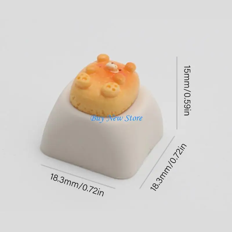20CCCCE ĐIỀU Gấu hoạt hình đáng yêu Keycaps Keycaps Bàn phím cơ học Phụ kiện trang trí màu vàng màu vàng