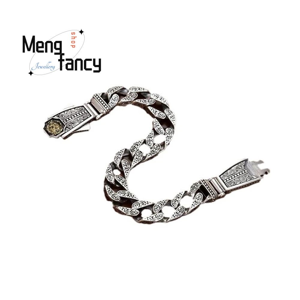 سوار أسد قوي على طراز الدراجة النارية الفضية هو مجوهرات عصرية فريدة من نوعها على شكل حرف يدوية رائعة وأكثر مبيعًا وأنيقة #5