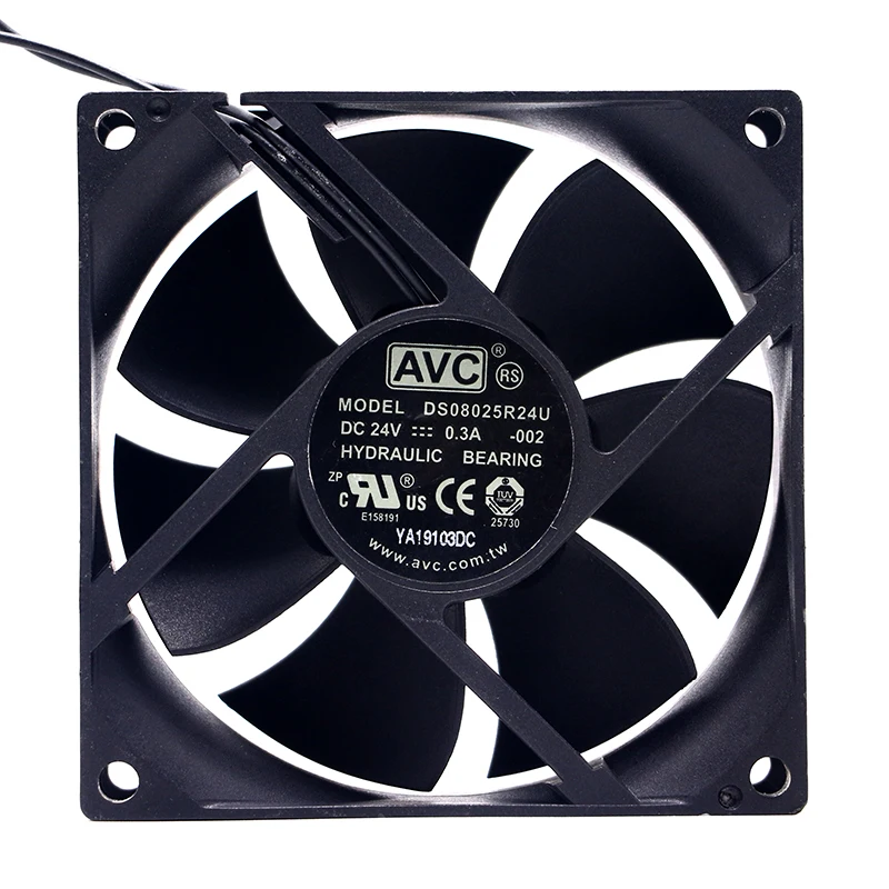 

80mm 8cm 24V Cooling Fan DS08025R24U HYDRAULIC Bearing AVC 8025 80X80X25mm 0.3A Case Computer PC Server Inverter Cooling Fans