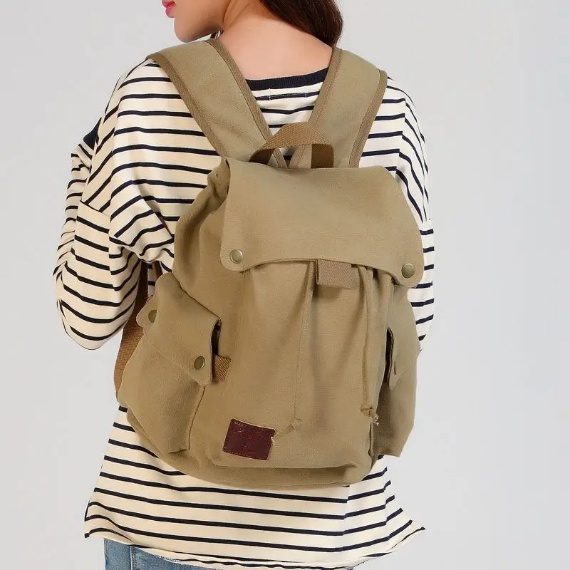 Canvas Backpack Female Return To The Ancients Men Leisure Travel Draw Rope Backpack for Women Japanese Arts College Student Bag