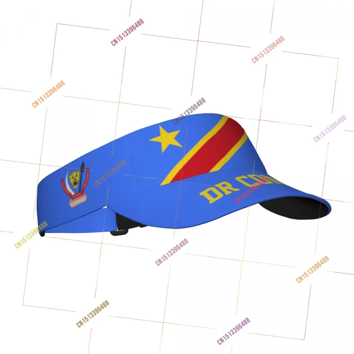 Democratic Republic Of Congo Flag Sunscreen Visor Cap Adjustable Breathable Sun Hats Unisex Sports for Beach Golf Tennis Outdoor