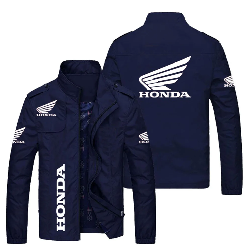 2025 New Honda Racing Suit Men's Windproof Jacket Motorcycle Jacket Zipper Long Sleeved Men's Standing Collar Racing Suit