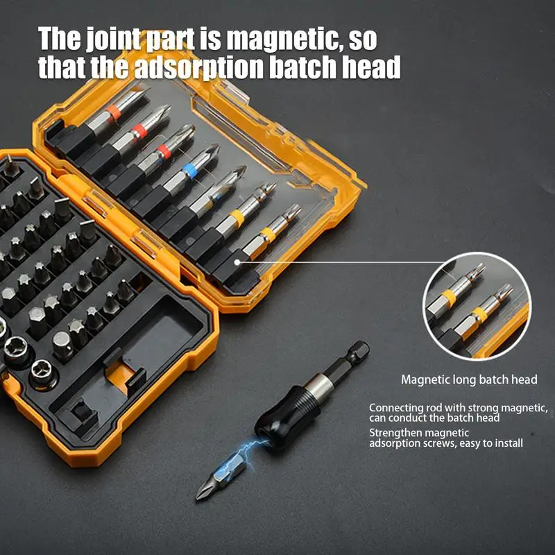 Drill Bit Set 50X Power Screwdriver Drill Impact Drill Bit Woodworking Drill Bits Screwdriver Drill Adapter With Storage Box