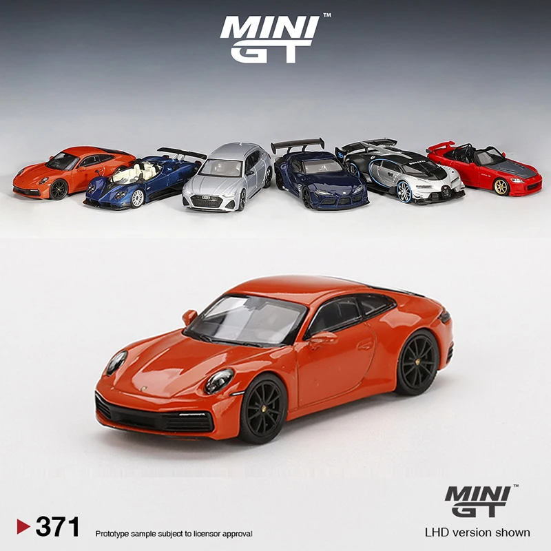 

MINI GT 1:64 911 (992) Carrera 4S литой автомобиль из сплава-Лавовая оранжевая фотография