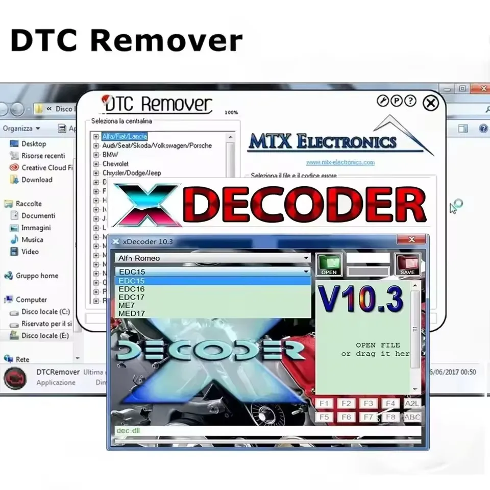 Hot Selling XDecoder 10.3 DTC Remover DTC OFF Delete obd2 scanner Software Disable Error off DTC Remover 1.8.5.0 for many Laptop