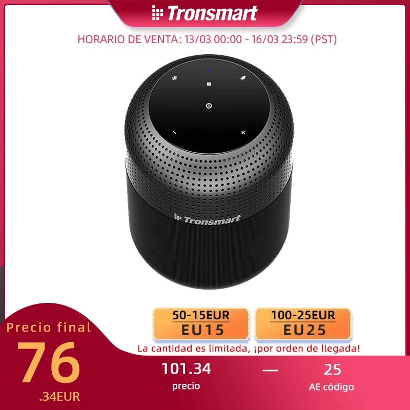 Tronsmart T6 Max Bluetooth Speaker 60W Column 360-degree Surround Sound Computer Speaker with Deep Bass Voice Assistant,IPX5