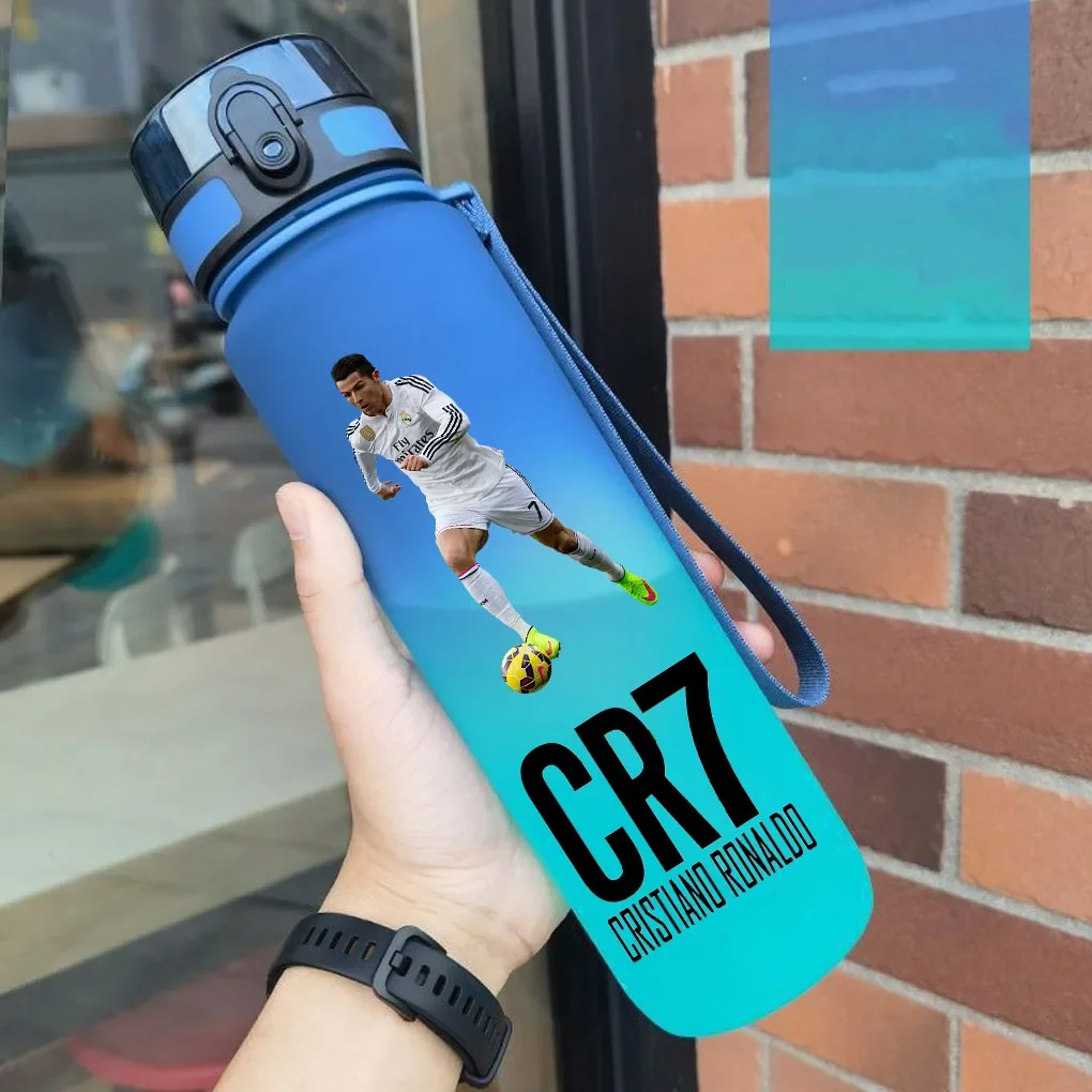 keeppley Cristiano Ronaldo Sport-Wasserflasche, auslaufsicher, bunter Kunststoffbecher, zum Trinken, für Outdoor-Reisen, tragbar, für Fitnessstudio, Fitness, Krüge, Geschenk 8