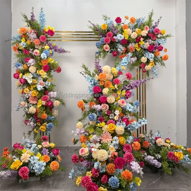 

Artificial Multicolor Flower Arch Wedding Floral Set Customized Interior Exterior Decorative Flowers