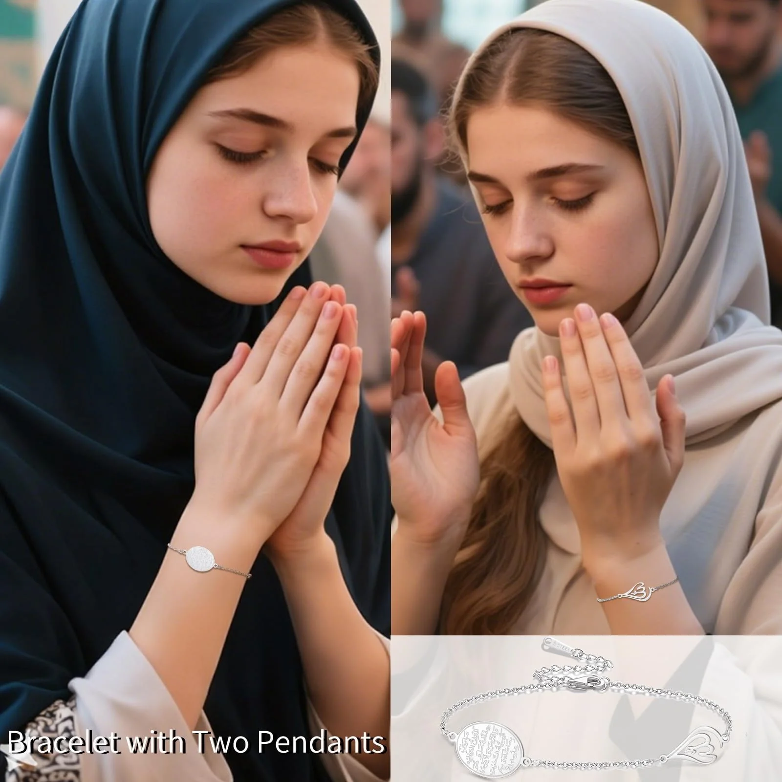 الإسلامية Ayatul الكرسي البيضاوي سوار للنساء الله دمعة ربط أساور العربية مسلم القرآن الخط سوار Charm