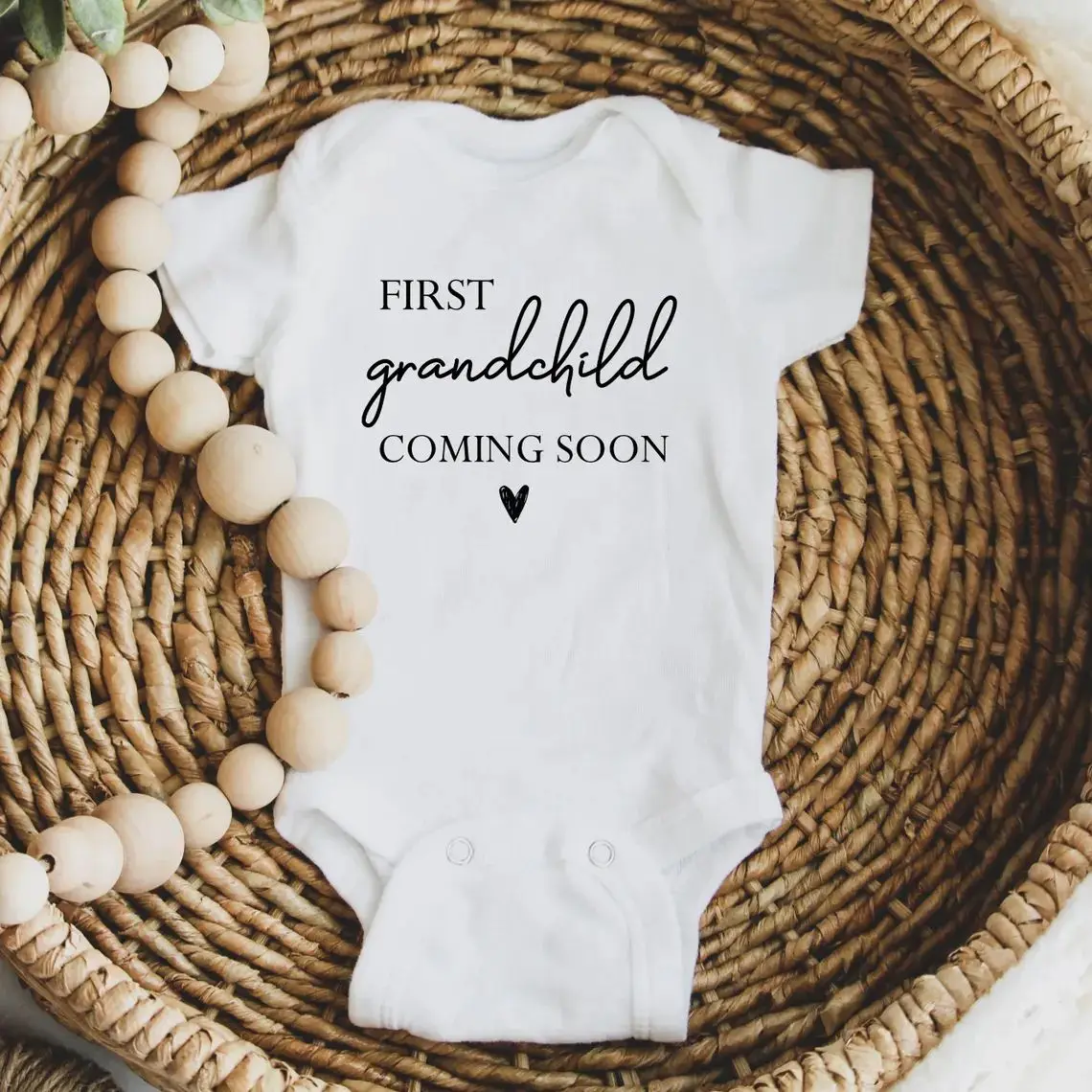 First Grandbaby Coming Soon Baby Bodysuit Newborn Jumpsuits Pregnancy Announcement Reveal Clothes Gift for New Grandparents