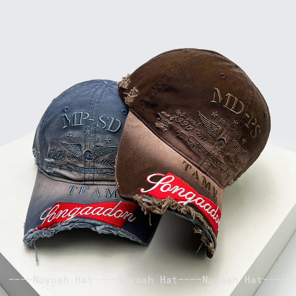 New Men Women Broken Style Embroidered Letters Baseball Hats Sunshade Hip-hop Versatile Personal Peaked Caps Street Fashion ins - Image 2