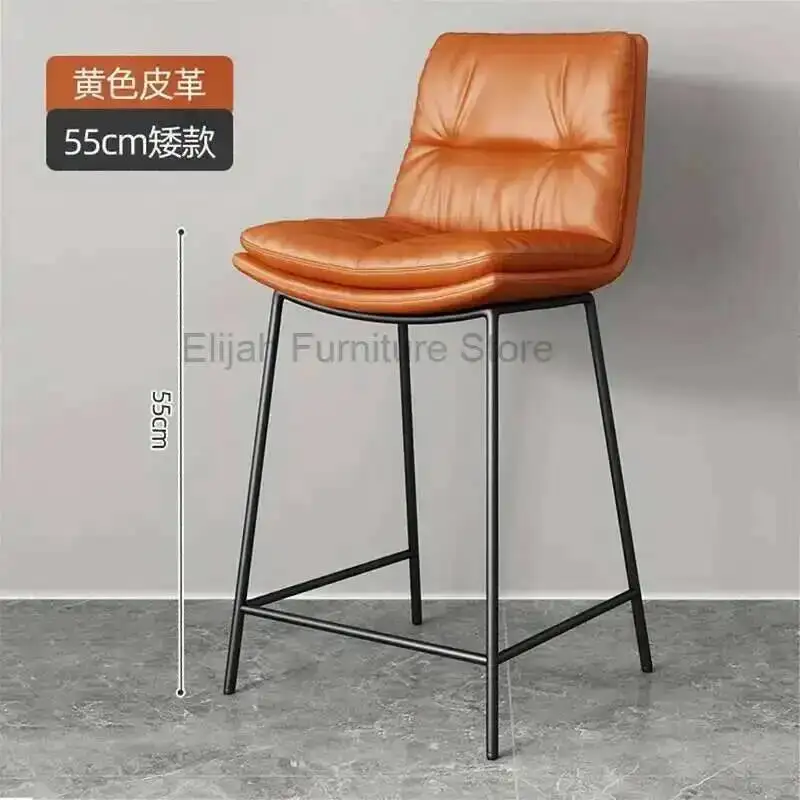 Schienale da bar Sedia da bancone di lusso semplice Sgabello moderno in ferro con piede alto per mobili per uso domestico Silla Bar
