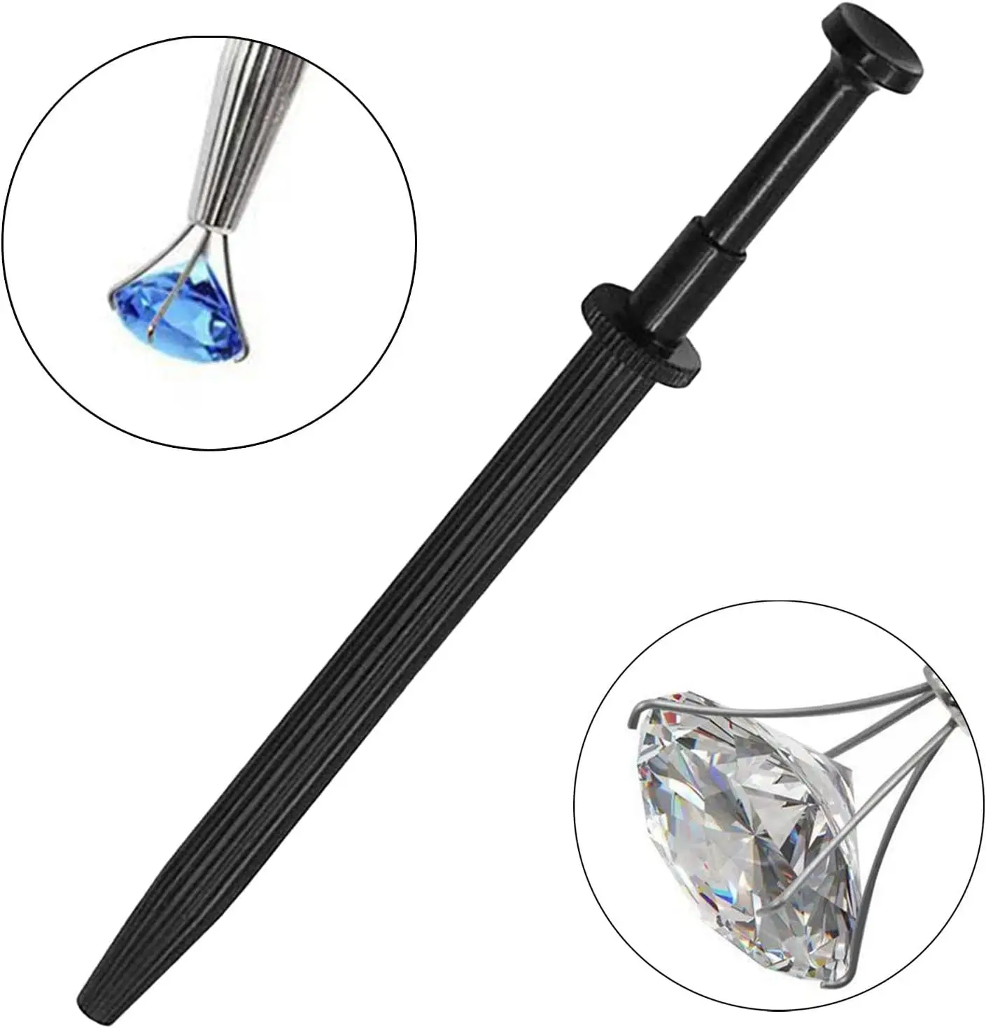 

Pick Up Tool for Jewelry,4 Prongs Claw Tweezers,IC Chip Electronic Components Nail Gem,Prong Holder Picker Ball Grabber Tool