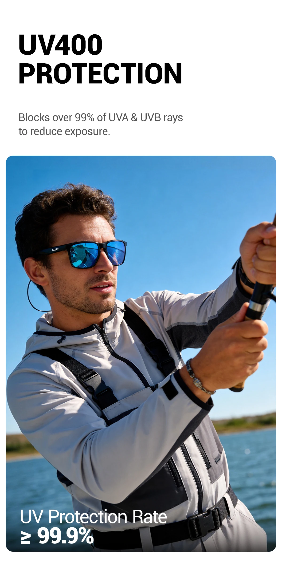 SCVCN Polarisierte Angelbrille Outdoor-Sportausrüstung Camping-Brille Fahrradbrille MTB Fahrrad-Eyewear Rennrad-Brille Nachtfahrbrille Golfbrille – Detail 9