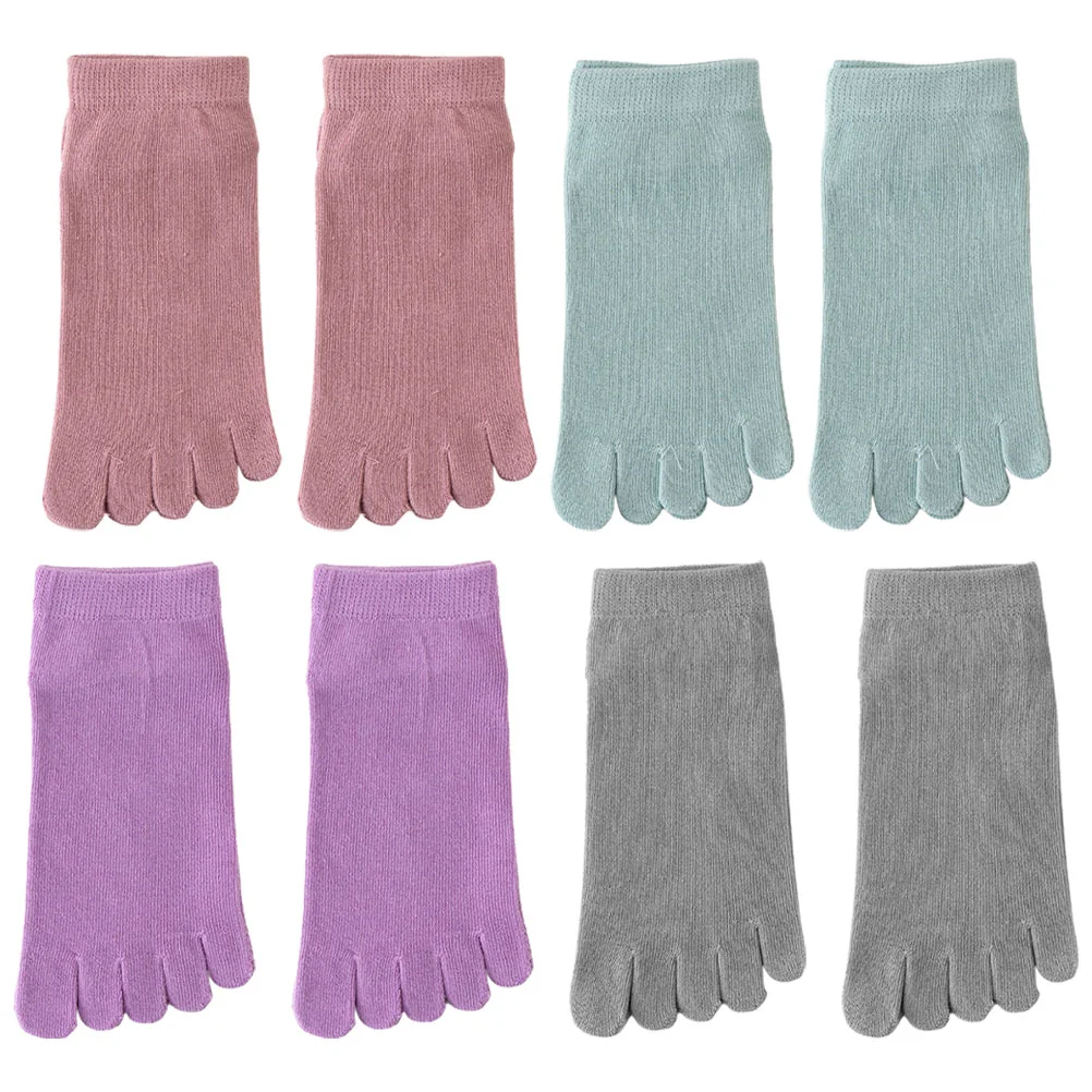 

4 Pairs Isolation Toe Socks Women's Summer Sweat-absorbent Cotton Tabi Low-cut Womens Fingers Heels