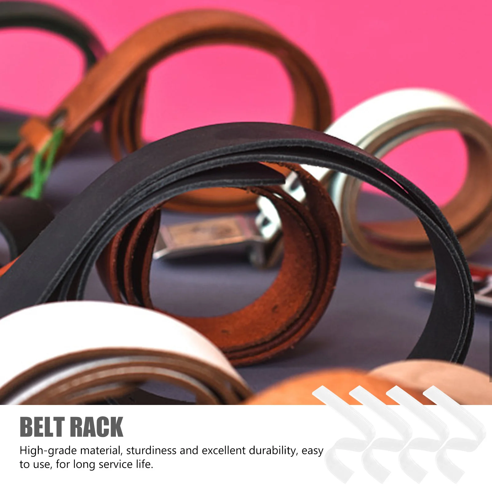 

4pcs Display Racks Acrylic Transparent Sturdy Storage Rack For Supermarkets Belt Shops High-Grade Material Easy To Use