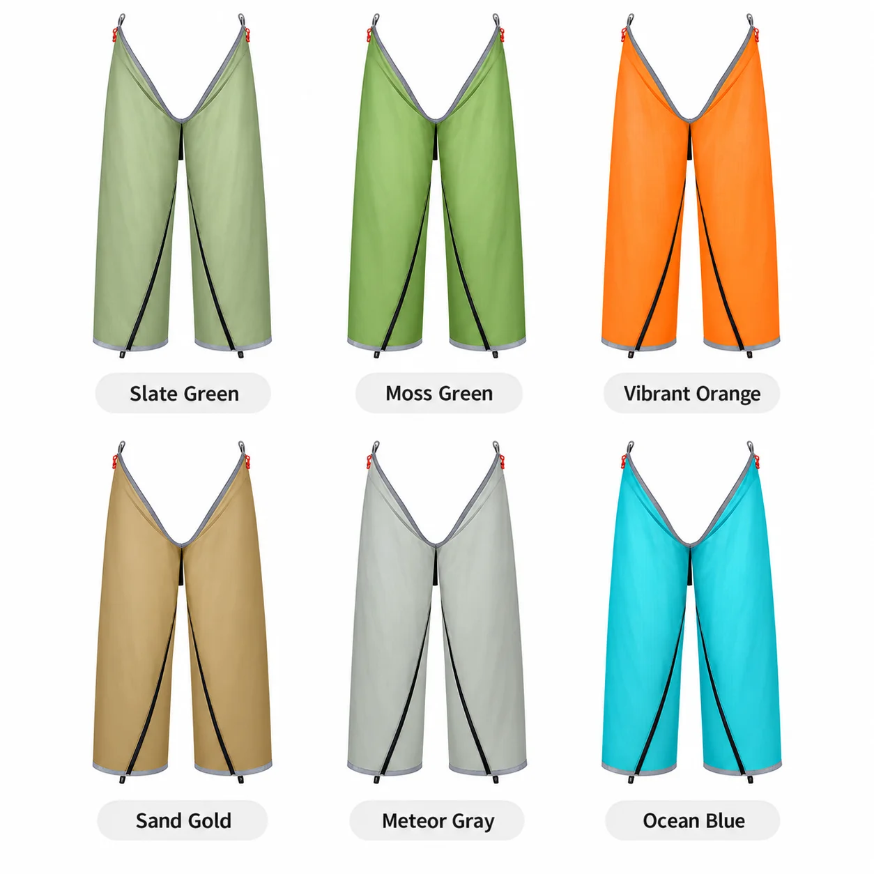 Outdoor Hiking Split Rain Pants Lightweight Waterproof Leg Covers for Mountaineering Trekking Camping Travel Adventure Gear Set