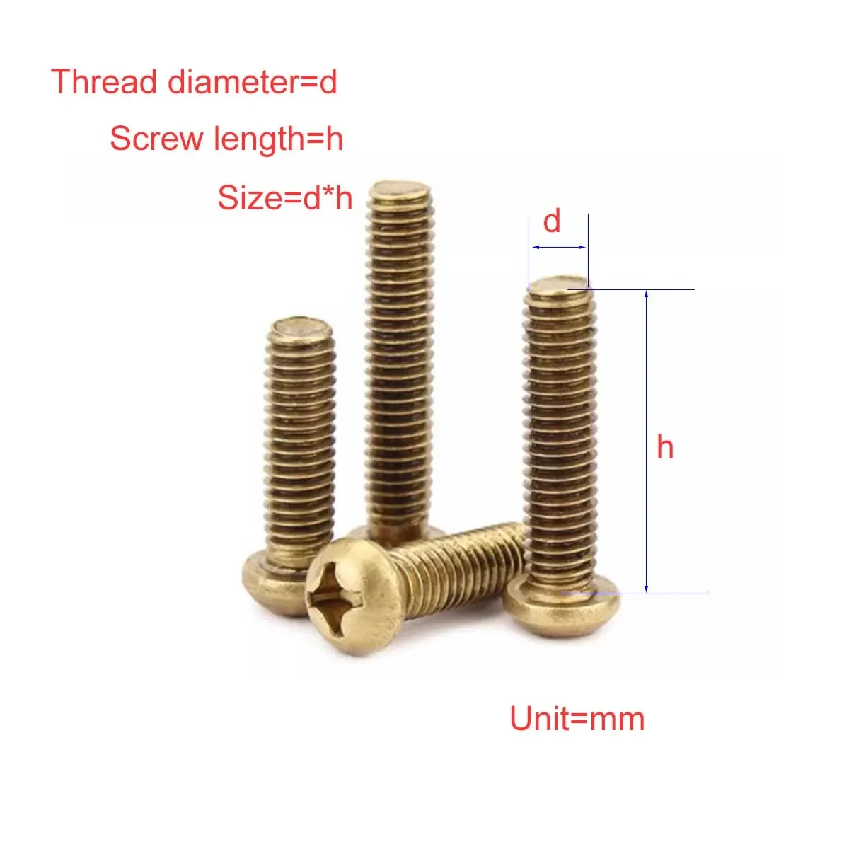 

Brass Round Head Cross Pan Head Machine Screw M2M2.5M3M4M5M6M8