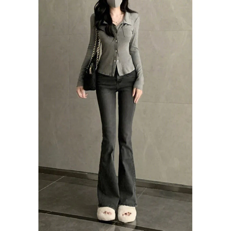 Jeans Woman Denim Y2K Winter Skinny Slim Stretch Comfortable Soft Cotton Fabric Female Fashion Basic Simple All Match Lady Girls