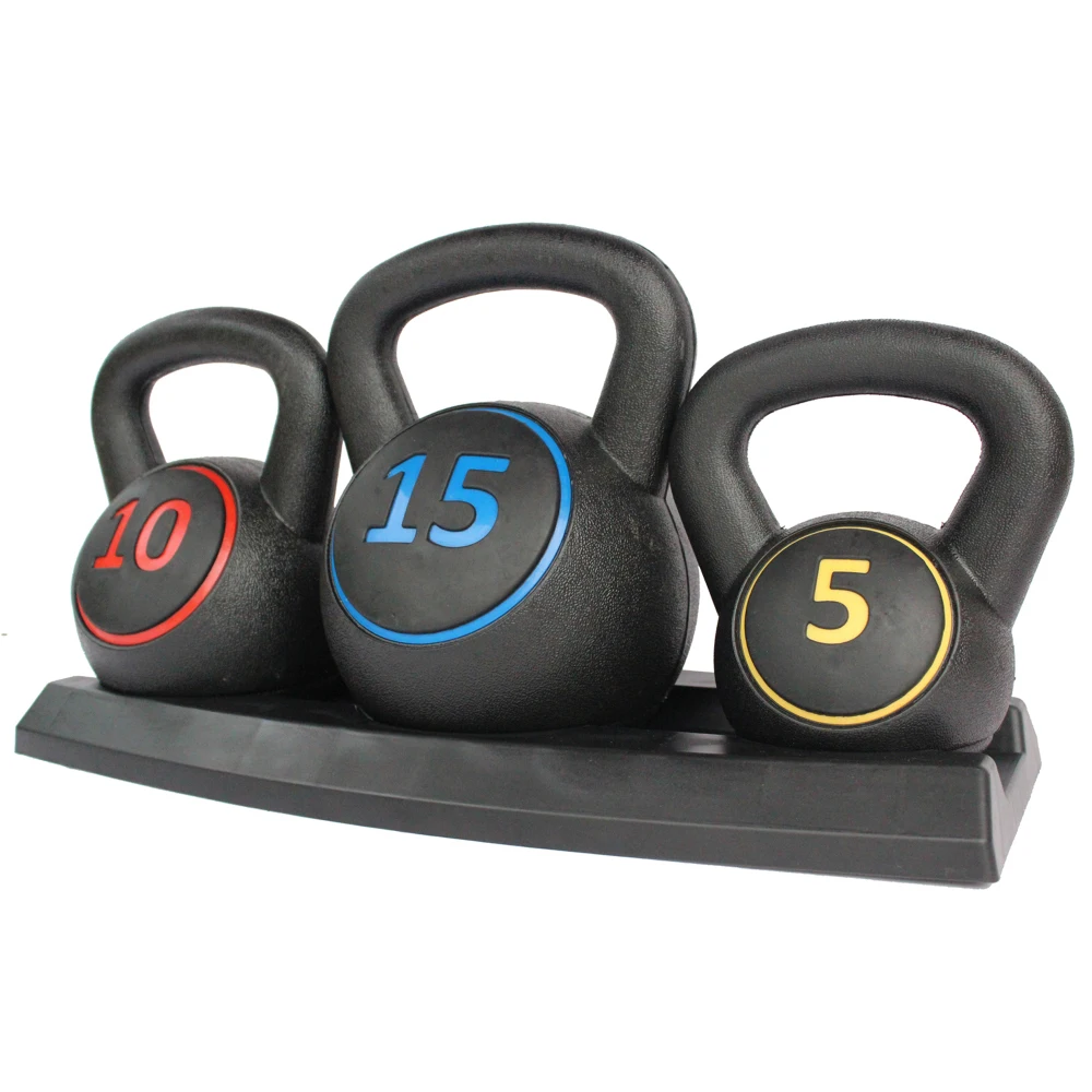 5/10/15LB Kettlebell-Set mit Rutschfestem Griff, Kompaktes Heimfitness-Gerät für Krafttraining/Fitness/Rehabilitation