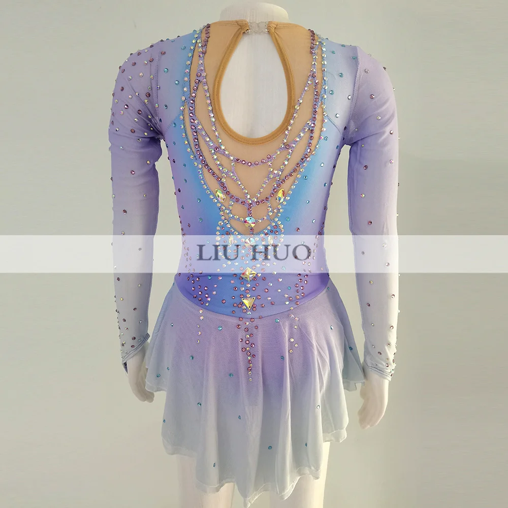 LIUHUO Damen Mädchen Performance Erwachsene Gymnastik Wettbewerb Trikot Eiskunstlauf Kleid Tanzkostüm Teen Mehrfarbig