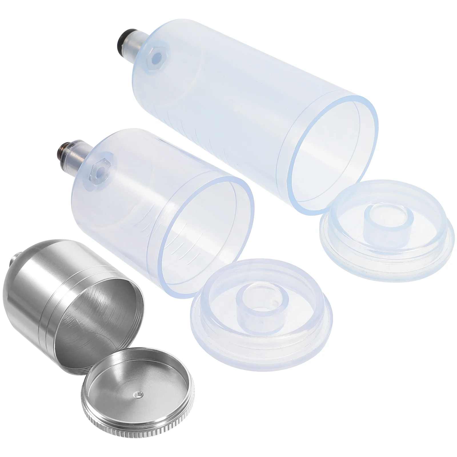 3 Pcs Airbrush Replacement Pot Water Bottle Paint Detachable Metal Portion Empty Glass Jar